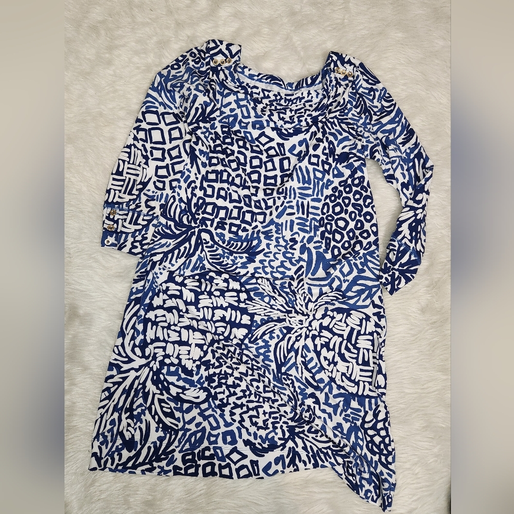 Lilly blue leopard dress